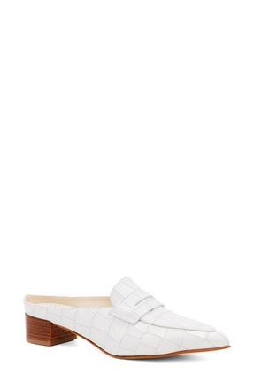 Amalfi By Rangoni Adepto Croc Embossed Mule in Gesso Cocco Bengali at Nordstrom, Size 7.5