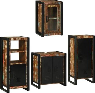 vidaXL Juego De Muebles De Ba&ntilde;o 4 Pcs Madera Reciclada Maciza Vidaxl