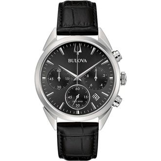 Bulova High Precision Chronograph Quartz Black Dial Mens Watch 96B371