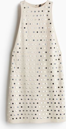H&M Ärmelloses Kleid mit Verzierungen - Beige
