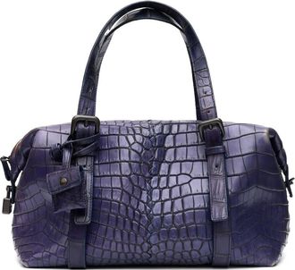 Bottega Veneta Borsa tote in pelle con effetto coccodrillo - Viola