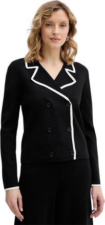 Karl Lagerfeld Dubbelrijige Vest - Dames - Blazers - Zwart - XS - Leer - Jassen