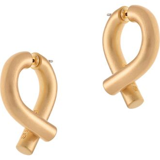 Reiss Taylor Tubular Metal Twist Front/Back Earrings in Gold Tone at Nordstrom