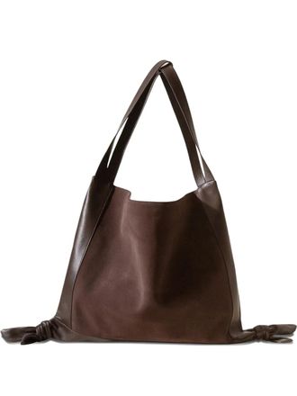 Hereu calf suede-panelled calf leather shoulder bag - women - Calf Suede/Calf Leather - OS - Brown
