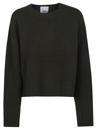 Allude Cropped Black Sweater With Relaxed Fit