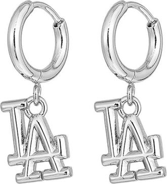 Luv AJ MLB Los Angeles Dodgers Logo Charm Huggie Hoop Earrings in Silver at Nordstrom