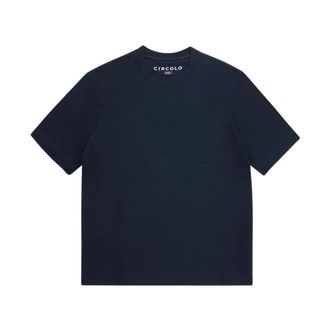 Circolo 1901 T-shirt Piquet Girocollo - male - Circolo 1901 - T-Shirts - Blue - 3XL - Tops
