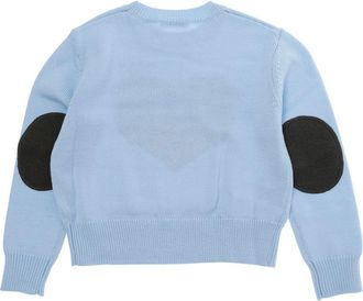 Marni Girls Crewneck Sweater Light Blue Wool Tops Top