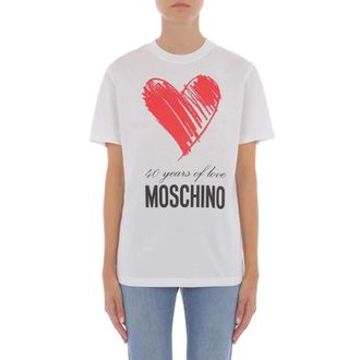 Moschino 40 Years Tshirt - female - Moschino - T-Shirts - White - S - Tops