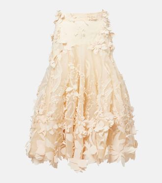 Zimmermann Hypnotic floral-appliqué silk midi skirt