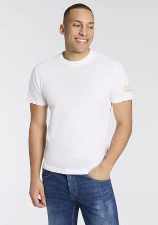 Replay T-Shirt REPLAY, Herren, Gr. XXL, wei&szlig;, Jersey, Obermaterial: 100% Baumwolle, regular fit normal, Rundhals, Shirts T-Shirt, Replaydruck am &Auml;rmelabschlu