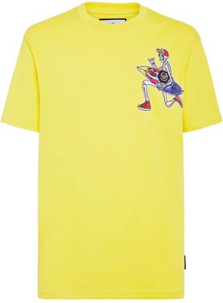 Philipp Plein T-shirt Ronde Hals SS Hawaii - Heren - T-shirts - Geel - XS - Katoen - Tops