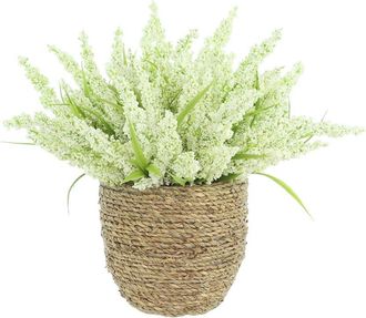 Creative Displays Inc. Handmade Faux Heather In Strawgrass Pot