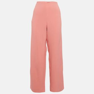 Emporio Armani Pink Crepe Wide-Leg Trousers