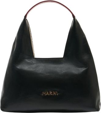 Marni Leather Top Handle Shoulder Bag Black
