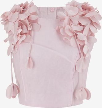 Aje Bauchfreies ärmelloses Leinentop Camille