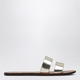 Manebì Platinum colored strap sandals in leather