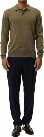 Les Deux Greyson Knit Polo In Military Olive