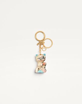 Valentino Garavani Valentino Garavani Le Chat De La Maison Nylon Bag Charm With Key Ring Woman ANTIQUE BRASS UNI