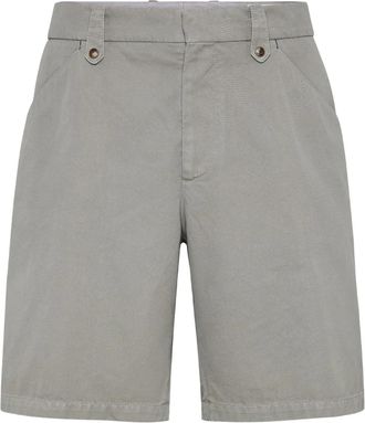 Brunello Cucinelli Bermuda in gabardine - Verde