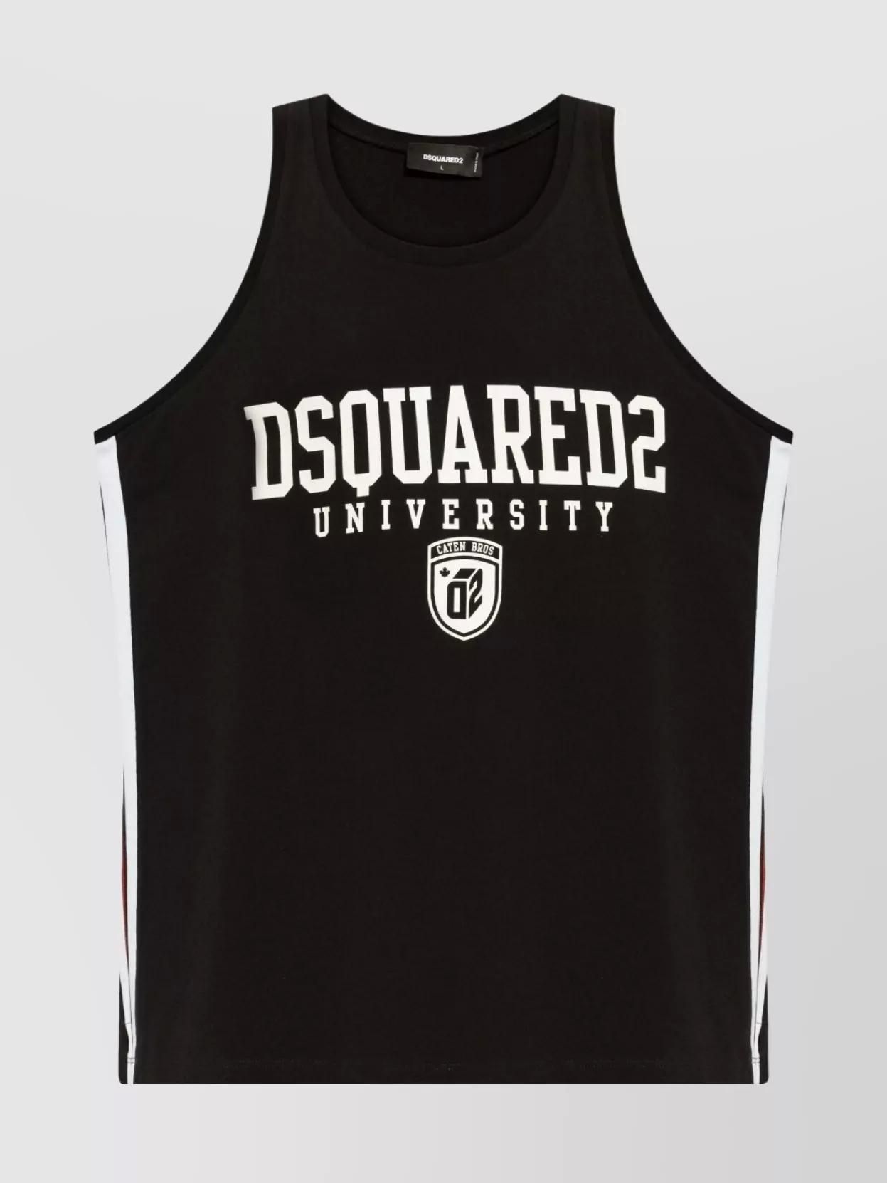 Tシャツ・カットソー D SQUARED2 COTTON SLEEVELESS T-SHIRT DSQUARED2 T-shirt Black Chain Embellished Sleeveless Men