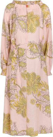 La DoubleJ LA Double J Cerere Printed Belted Linen Midi Shirt Dress - Pink - S (UK8-10 / S)