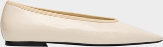 Toteme Minimalist Croc-Embossed Patent Leather Ballerina Flats