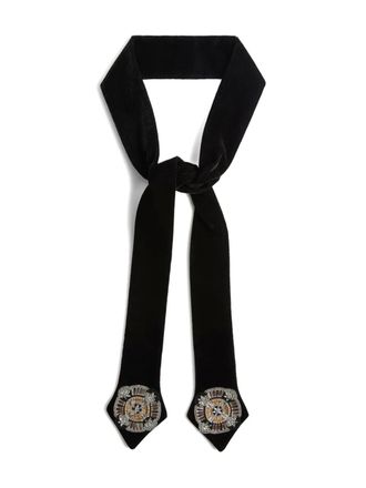 La DoubleJ beaded velvet stole - women - Polyester - One Size - Black