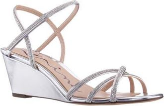 Nina Brynda Slingback Wedge Sandal in Silver Metallic at Nordstrom, Size 6.5