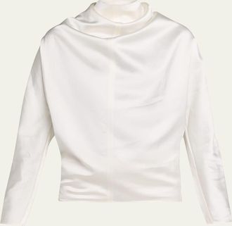 Toteme Cowl-Neck Organza Blouse
