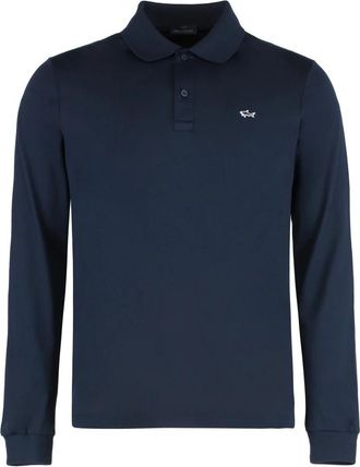 Paul & Shark Lange Mouw Katoenen Piqu&eacute; Polo - Heren - Polos - Blauw - XL - Katoen - Tops