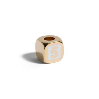 Miu Miu Enameled Metal Dice Charm, Woman, White
