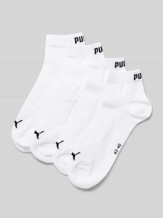 Puma Sneakersocken mit Label-Details im 4er-Pack in Weiss, Gr&ouml;&szlig;e 39/42