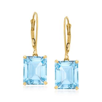 Ross-Simons Sky Blue Topaz Drop Earrings in 14kt Yellow Gold