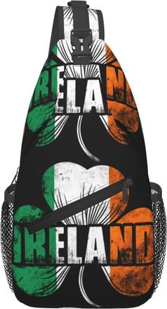 Generic Ireland Shamrock Flag Sling Bag Trendy Cross Body Bag Anti Theft Backpack For Men Workout Casual