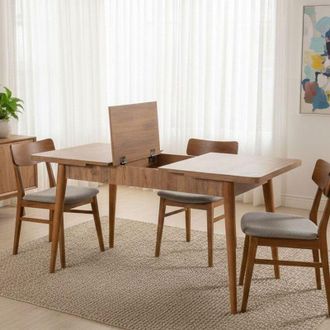 Dmora Mesa Extensible Dschubba, Extensible, 80x165x75h Cm Roble Marr&oacute;n