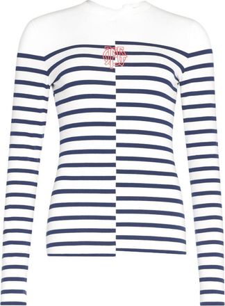 Jean Paul Gaultier Half-and-Half Striped Long-Sleeved Top