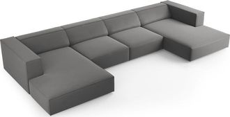 BLOOMINGLOFT 6-Sitzer Design Panorama Sofa Ardenal, Samtbezug