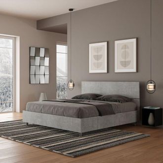 Les Tendances Cama Matrimonio 160x190cm Gris Demas Concrete