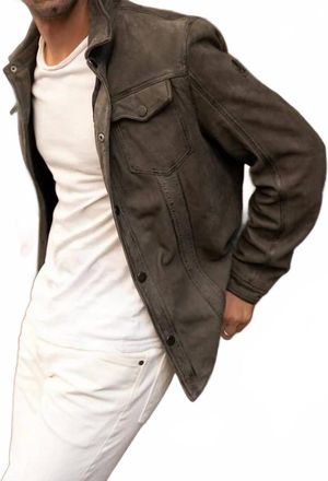 Mauritius Sedro Rf Leather Jacket In Khaki
