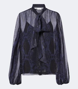 Joseph Blusa Sally in chiffon e Lurex con stampa