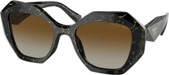 Prada PR 16WS Asian Fit Polarized 19D6E1 Womens Sunglasses Black Size 53