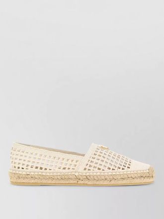 Prada crochet loafers woven detail espadrille sole