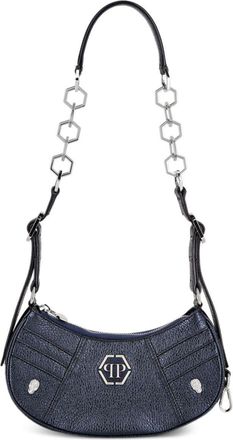 Philipp Plein mini leather shoulder bag - women - Polyamide/Polyurethane/Calf Leather/Polyester - OS - Blue