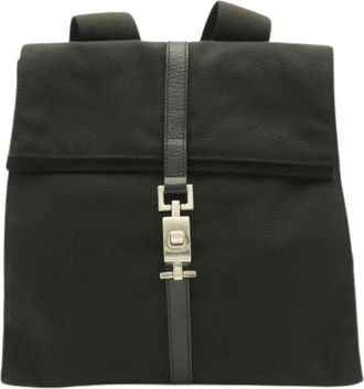 Gucci Pre-owned Nylon Backpack - Dames - Vintage Rugzakken - Zwart - ONE Size - Nylon - Vintage