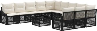 vidaXL Conjunto De Sof&aacute;s De Jard&iacute;n 12 Uds. Negro Rat&aacute;n Sint&eacute;tico Vidaxl