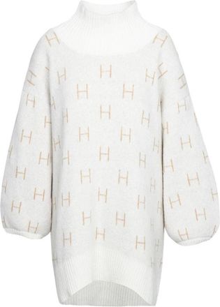 H&eacute;st Fam Long Sweater - Dames - Coltruien - Wit - S/M - Wol - Truien & Vesten