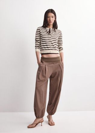 Mango Cardigan maglia righe cioccolato - Donna - XXS - MANGO