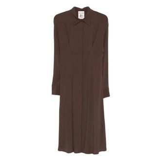 Semicouture Dames, Jurken, Bruin, Maat: XL Zijde