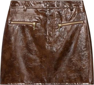 Aaiko Cindy PU 674 - Dames - Rokken - Bruin - Maat: XL